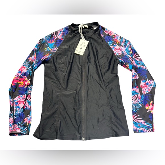 JASAMBAC women’s full zip rashguard jacket sun protection long sleeve NWT - Picture 4 of 6